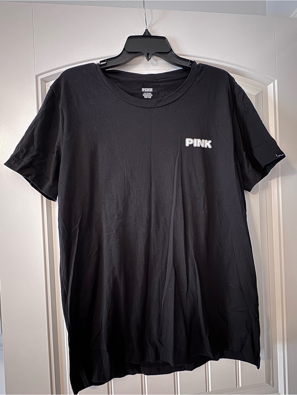 PINK Victoria's Secret Black Short Sleeve Logo Tee